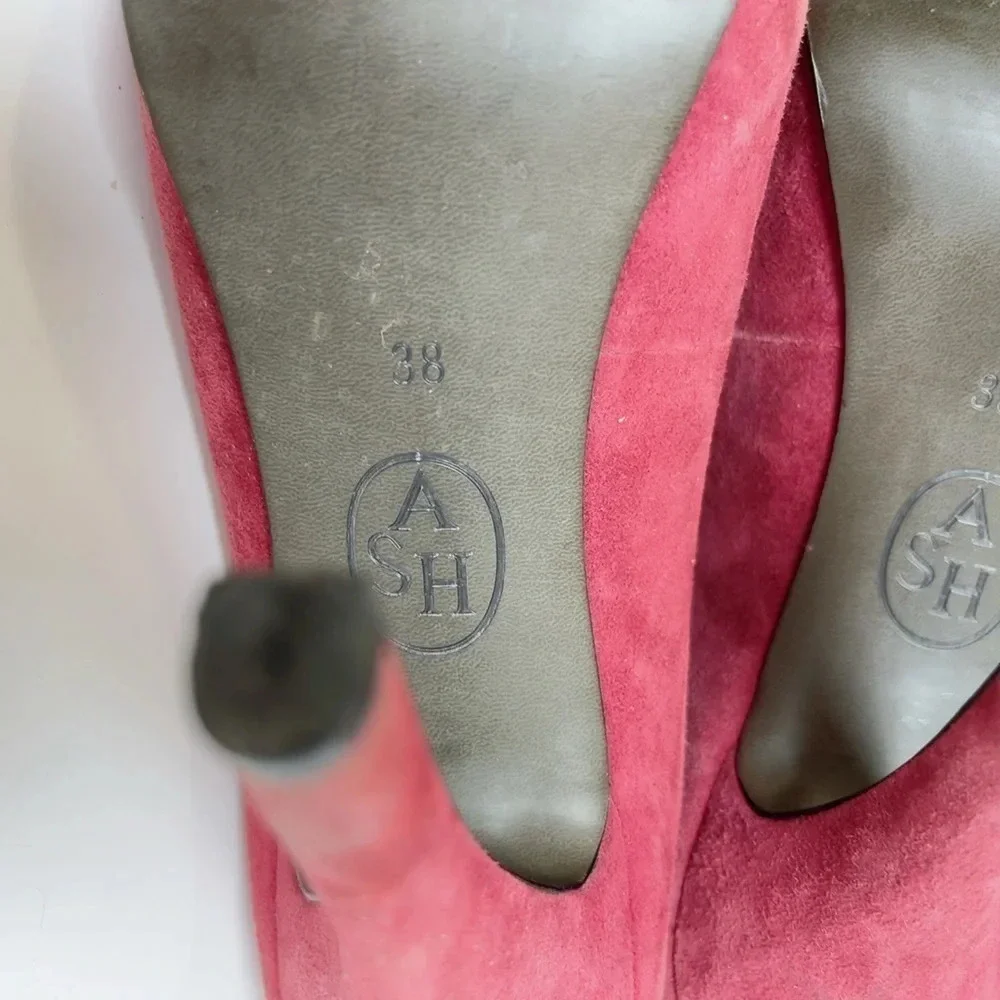 Ash Eloise Concealed Platform Dusty Rose Suede Court Shoe